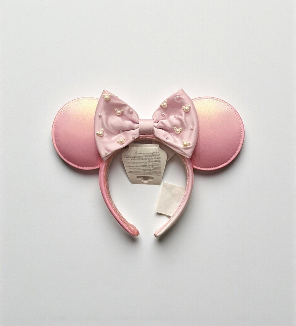 Disney Parks Minnie Mouse Pink Pearl Ear Headband NWT